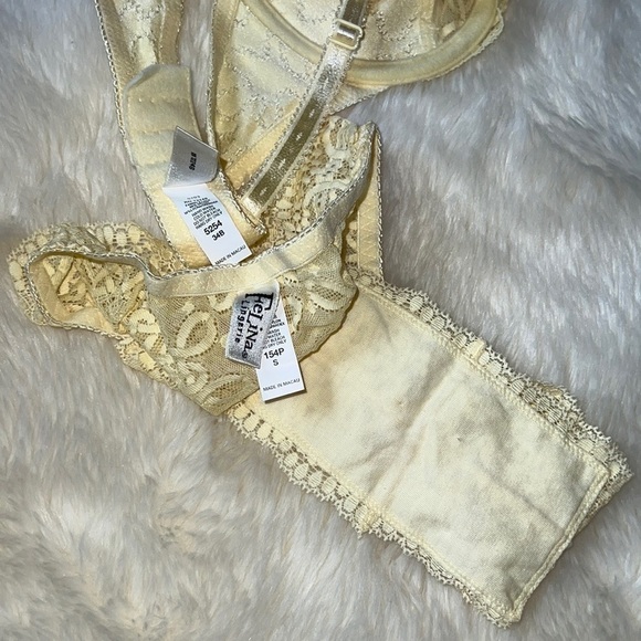 Felina Pastel Yellow Lace Lingerie Set - Picture 3 of 4